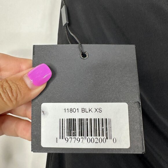 NWT Mac Duggal Draped One-Shoulder Jersey Gown Black XS #A0178 - Picture 3 of 5